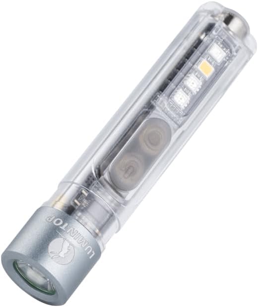 LUMINTOP Black CAT Mini EDC Flashlight 400 Lumens Rechargeable with UV Mild Heat White Aspect Mild Magnetic Tail for Tenting Mountain climbing