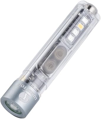 LUMINTOP Black CAT Mini EDC Flashlight 400 Lumens Rechargeable with UV Light Warm White Side Light Magnetic Tail for Camping Hiking