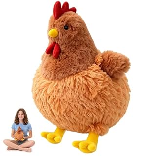 Mineup peluche poule réaliste 25 cm en coton doux