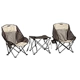 Lippert Baja Overlanding 3-Piece Chair & Table Set, 600-Denier Polyester Folding Chairs, Dual Cupholders, Innovative Scoop for Ultimate Comfort, Fold-up Convenience - 2022114831