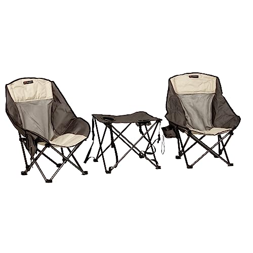Lippert Baja Overlanding 3-Piece Chair & Table Set, 600-Denier Polyester Folding Chairs, Dual Cupholders, Innovative Scoop for Ultimate Comfort, Fold-up Convenience - 2022114831