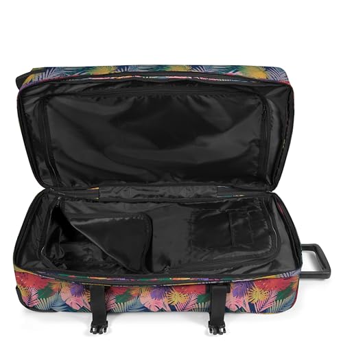 Image of EASTPAK Tranverz L - 121L Large Soft Sided Checked Luggage, Dual Compartments, TSA Lock, Compression Straps & Smooth Inline Wheels, Brize Retro Navy