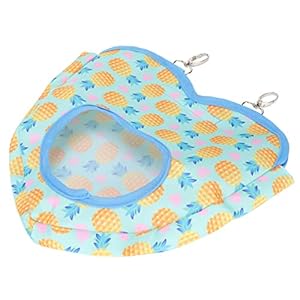 Hooivoeder voor konijnen, bedrukte Oxford-stof Voerzak voor konijnen Gemakkelijk schoon te maken met metalen haken voor cavia’s(gele anana’s)