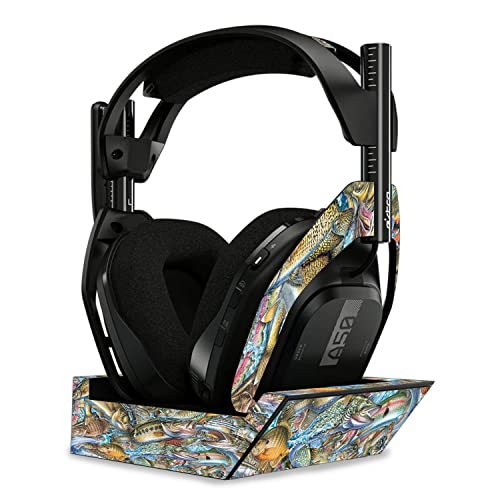 Image of MightySkins Glossy Glitter Skin Compatible with Astro A50 Wireless Headphones + Base Station (Gen 4) - Action Fish Puzzle | Protective, Durable High-Gloss Glitter Finish | Easy to Apply