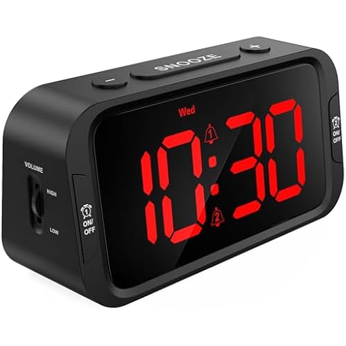 Odokee Digital Dual Alarm Clock for Bedroom with 0-100% Dimmable Display