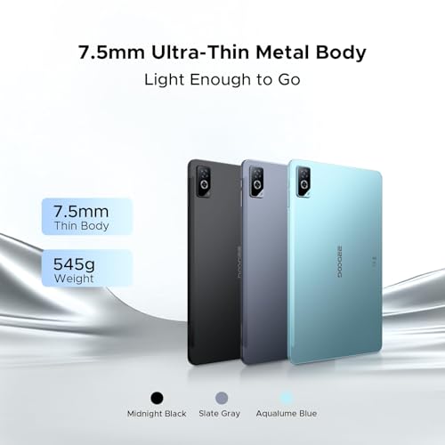 DOOGEE Tab E3 Tablette Android 15 11 pouces FHD+ 90 Hz Helio G100 Gemini IA + / Batterie 8800 mAh corps métallique 7 5 mm ultra mince double SIM 5G Wi Fi GPS BT5.2 Face ID - vue 7