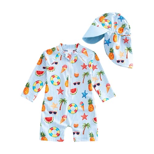 Maillot de bain garçon avec protection solaire et fermeture éclair intégrale pour la natation