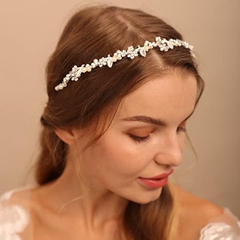 BERYUAN Bridal Rhinestone Flower Wedding Hair Accessory Cute Flower Headband for Bride Cover