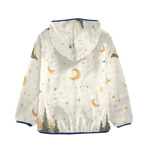 Tents Campfires and Mountains Girls Fleece Jacket Girls Fall Jacket Girls Zip Up Hoodie Girls Sherpa Jacket 2-10T2