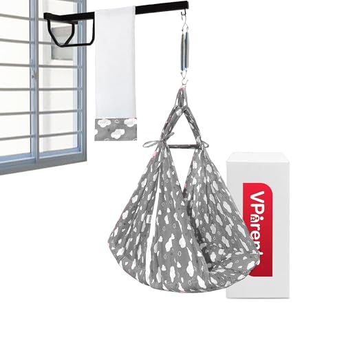 Image of Vparents Sleeping Essentials with Mosquito Net & Spring with Window Stand, Sunny(Grey)