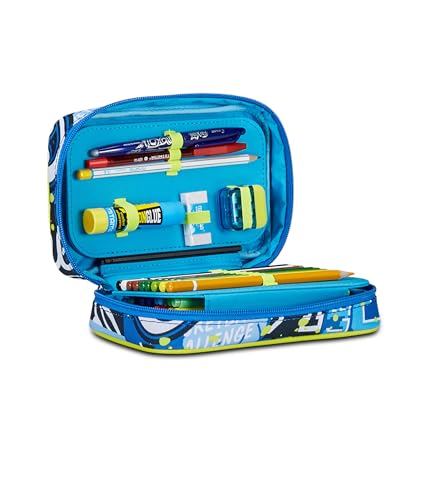 Sj Gang Astuccio Scuola Speed Case, Blu, Portapenne Mono Scomparto Con Plance Amovibili E Penne, Matite, Colori, Accessori Zaino, Elementari, Medie, Bambino - 4