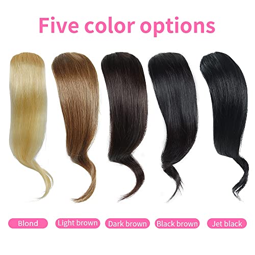 2PCS Wave Side Bang Real Human Hair Clip in Bangs Curly Fringe Hair Extensions(Blond), Side Bangs 2PC - Image 4