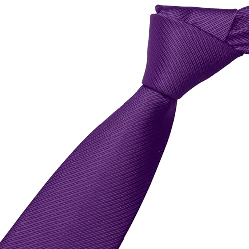 Image of KOOELLE Men's Ties Solid Pure Color Plain Neckties Formal Black Ties For Men