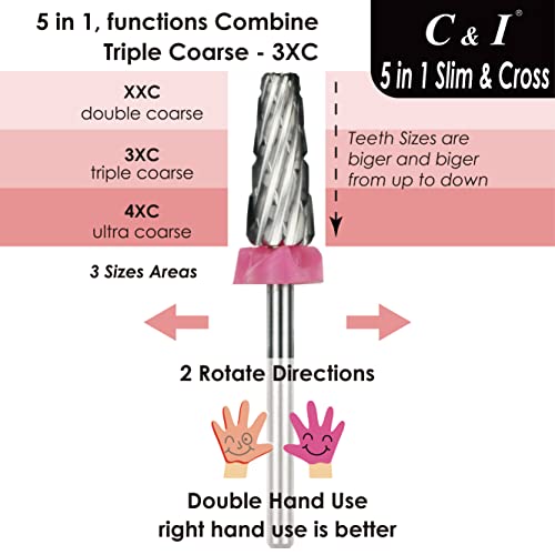 C & i 5 in 1 punta per trapano per unghie, Cross &...