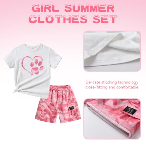 Image of Girl Summer Clothes Set - Toddler Girl Outfits Comfortable Short-Sleeves And Shorts Clothes For Kids