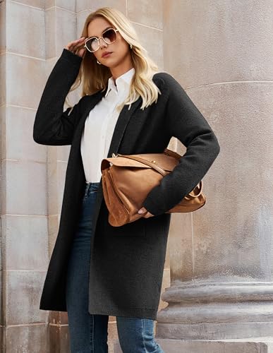 GRACE KARIN Long Cardigan Sweaters for Women 2025 Sweater Blazers Winter Long Coat Fall Jacket Dressy Coatigan with Pockets2