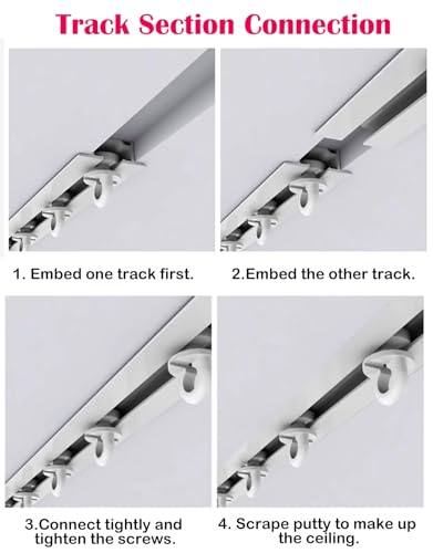 Tringle à rideau invisible réglable de 0,9 à 3 m pour cloisons de pièce et traitements de fenêtre – Design blanc élégant pour décoration de maison et de bureau