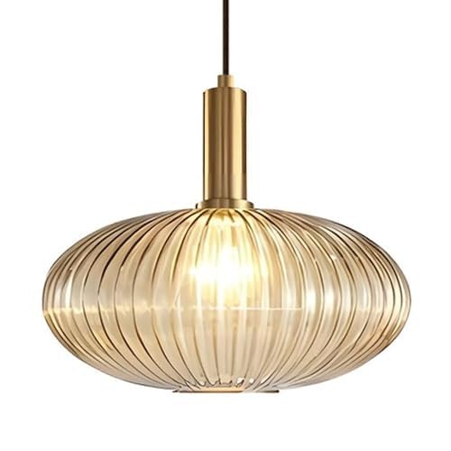 Luminaire de plafond industriel en verre pour salon chaleureux