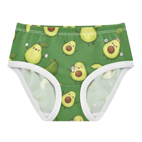 Fun Print Girls Underwear Toddlers 2t Cotton Panties for Girl Cute Cartoon Avocados Green Briefs Girls Undies