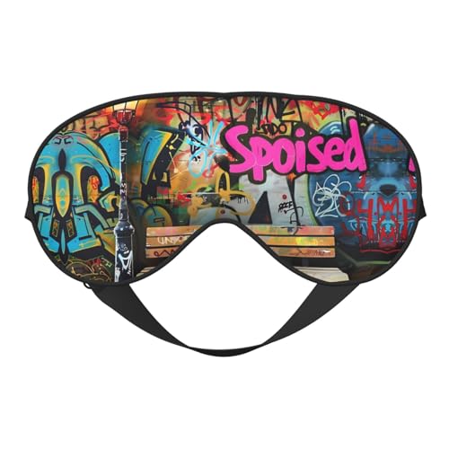 Máscara de dormir con lámpara de graffiti Urban Scene, máscaras de ojos para dormir de doble cara, máscaras para dormir para mujeres y hombres, cubiertas opacas para dormir, viajes