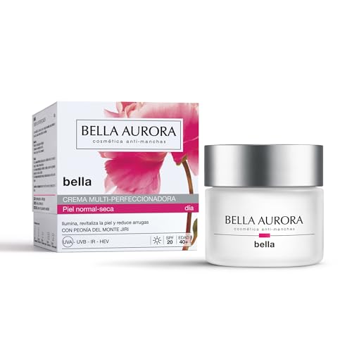 BELLA AURORA - Crema de Día Multiperfeccionadora Bella, para Piel Normal-Seca, Crema Hidratante, +40 Años, Uso Diario, Crema Antimanchas y Antiedad, Protección SPF20, para un Piel Luminosa y Luminosa