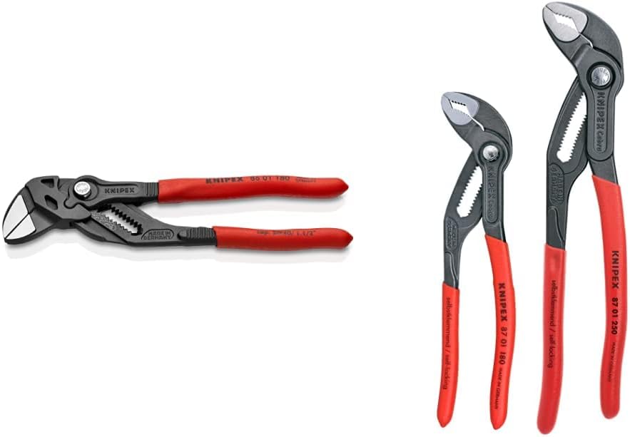 KNIPEX Pliers Wrench (8601180) & 2 Piece Cobra Pliers Set