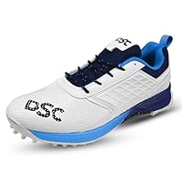 DSC Jaffa 22 Cricket Shoes | Color: White/Navy | Size: 9UK/10US/43EU | for Mens & Boys | Material: Mesh | Breathable Mesh | Non-Slip Sole for Improved Durability for Stability