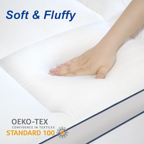 Oillase Full Mattress Topper,Extra Thick Mattress Pad Cover for Deep Sleep,3D+7D Snow Down Alternative Fill Overfilled Plush Pillow Top with 8-23 Inch Deep Pocket-White. by Oillase - Used condition - Image 3