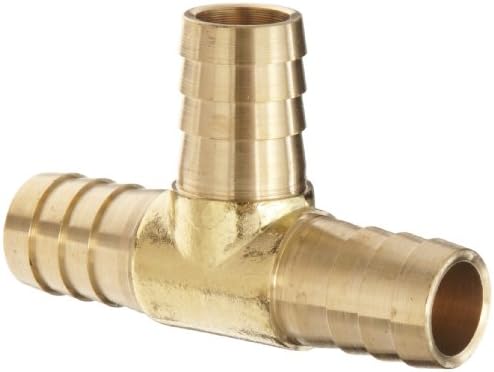 Dixon 179-1010 Brass Hose Splicer Fitting, Tee, 5/8" Hose ID Barbed