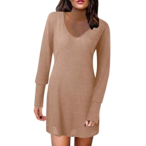 Robe en laine col en V de qualité supérieure et finitions soignées