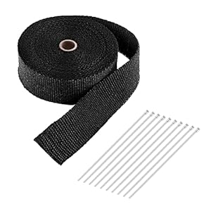 Warmtewerende tape voor motorfiets, 15 m, uitlaat tape, kruimelband, thermische band, hittebescherming, met 10 stuks…