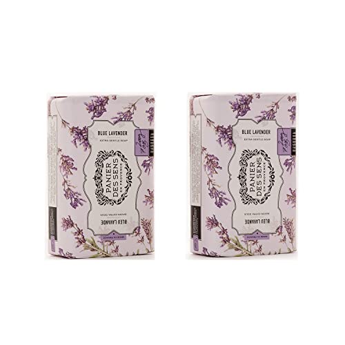 Panier Des Sens Lavender Shea Butter Natural Bar Soap, Bath & Body Soap Bars - Made In France 95% Natural - 2 Bars, 7Oz/200G Each #TOP5