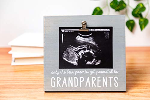 Pearhead Sonogram Photo Frame For Grandparents, Grandma And Grandpa Baby Keepsake Picture Frame, Pregnancy Announcement Accessory, Baby's First Christmas Gifts, Holiday Gift Ideas, Baby Holiday Gifts, Distressed Gray #TOP1