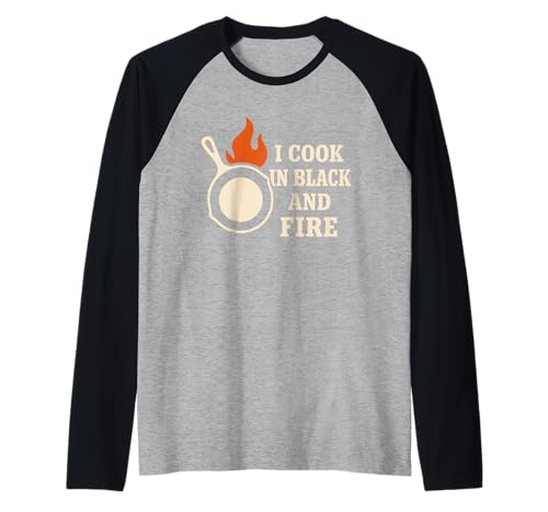 Sartén de Hierro Fundido Pride Campfire Chef Heritage Cook Camiseta Manga Raglan