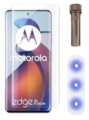 Image of Diruite UV Tempered Glass for Motorola Edge 30 Fusion - Premium 9H Hardness, Full Edge-to-Edge Coverage, Crystal HD Clarity, UV Glue with Easy Installation Kit (Pack of 1)