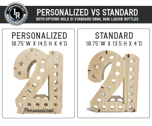 Image of Lumber Reveal USA | White 21 Shot Bottle Holder | 21st Birthday Decorations | Unique 21st Birthday Gifts | Holds 21 Shooter Bottles | 4 Colors Available | Assembled