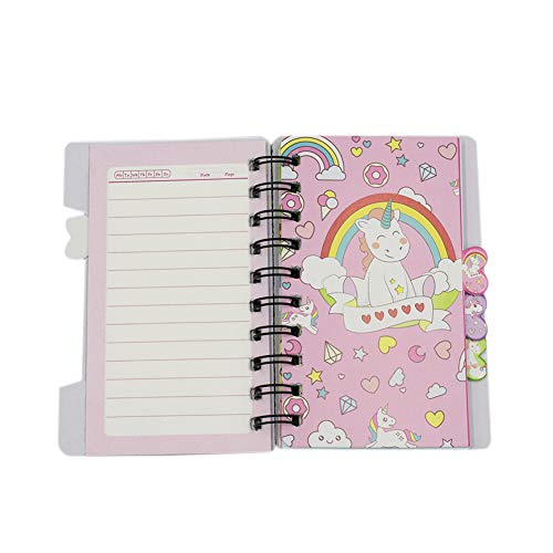 Leomoste Mini Spiral Notebook For Kids Girls Pocket Journal Memo Ruled Paper, 3 Cute Unicorn Designs, 5.5” X 3.4” #TOP5