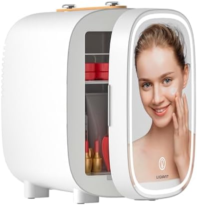 LIGIANT Skincare Fridge, Mini Fridge With 3-Level Dimmable LED Li...