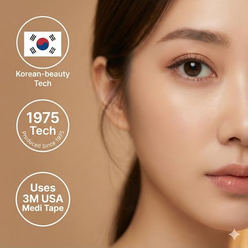 Beejong Korean Eye Charm Double Eyelid Tape Hooded Lift – Face Lifting Invisible –Droopy Lifter Strips for Hooded Eyes (Double Sided 3mm 220p)