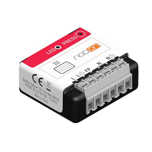 NodOn - Module Chauffage Fil Pilote Zigbee 3.0 avec mesure de consommation, gestion chauffage pièce par pièce, économies d’énergie, 6 modes, compatible Home Assistant, Jeedom, Zigbee2MQTT, ZHA.