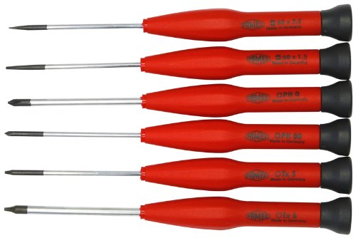 FAMEX 7744-6 Elektronik Schraubendreher Satz für Feinmechanik und Smartphone Reparatur - für Torx Kreuzschlitz | 6-teilig