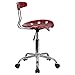 Flash Furniture Elliott Vibrant Wine Red and Chrome Swivel Task Office Chair with Tractor Seat
