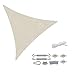 Sekey Tenda a Vela Triangolare 3.6x3.6x3.6mcon Corda e Kit di Fissaggio, Vela Ombreggiante, Permeabile in HDPE Protezione Antivento con Protezione UV 90% per Giardino, Terrazza, Patio, Esterno, Taupe