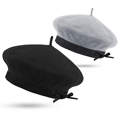 YouGa Damen Französischen Baskenmütze-Französischer Baskenmützen Hut,Wolle Einfarbige Barett Künstler Mütze Einstellbar Weich Warm Für Winter Geschenk Cover