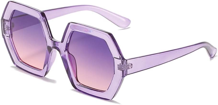 70s Oversized Sunglasses Womens Trendy Retro Square Sun Glasses Fashion Hexagon Thick Shades - Image 5
