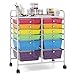 Giantex 12 Drawer Rolling Storage Cart Tools Scrapbook Paper Office School Organizer (Multi-Color)