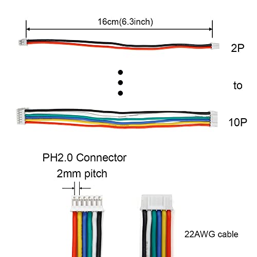 Kit de conectores sockets PH 2.0mm para cable compatible JST-PH miniatura 5