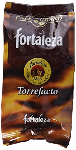 Café Fortaleza - Café en Grano Torrefacto, Cremoso, Sabor Pleno, Intenso y Aroma Caramelizado, Robusta Natural, Ideal para Cafeteras Espresso, Pack 3 x 250g