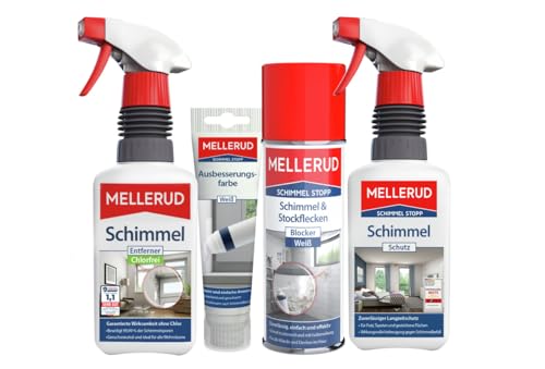 MELLERUD Schimmelset Schlaf- & Kinderzimmer | Effektive Schimmelbekämpfung und Langzeitschutz für Wände und Decken | Set mit 4 Produkten