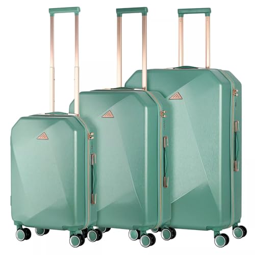 VcJta 3-Piece Luggage Set, Trolley Travel Suitcase with Spinner Wheels, ABS PC Hardside, Lightweight & Durable2